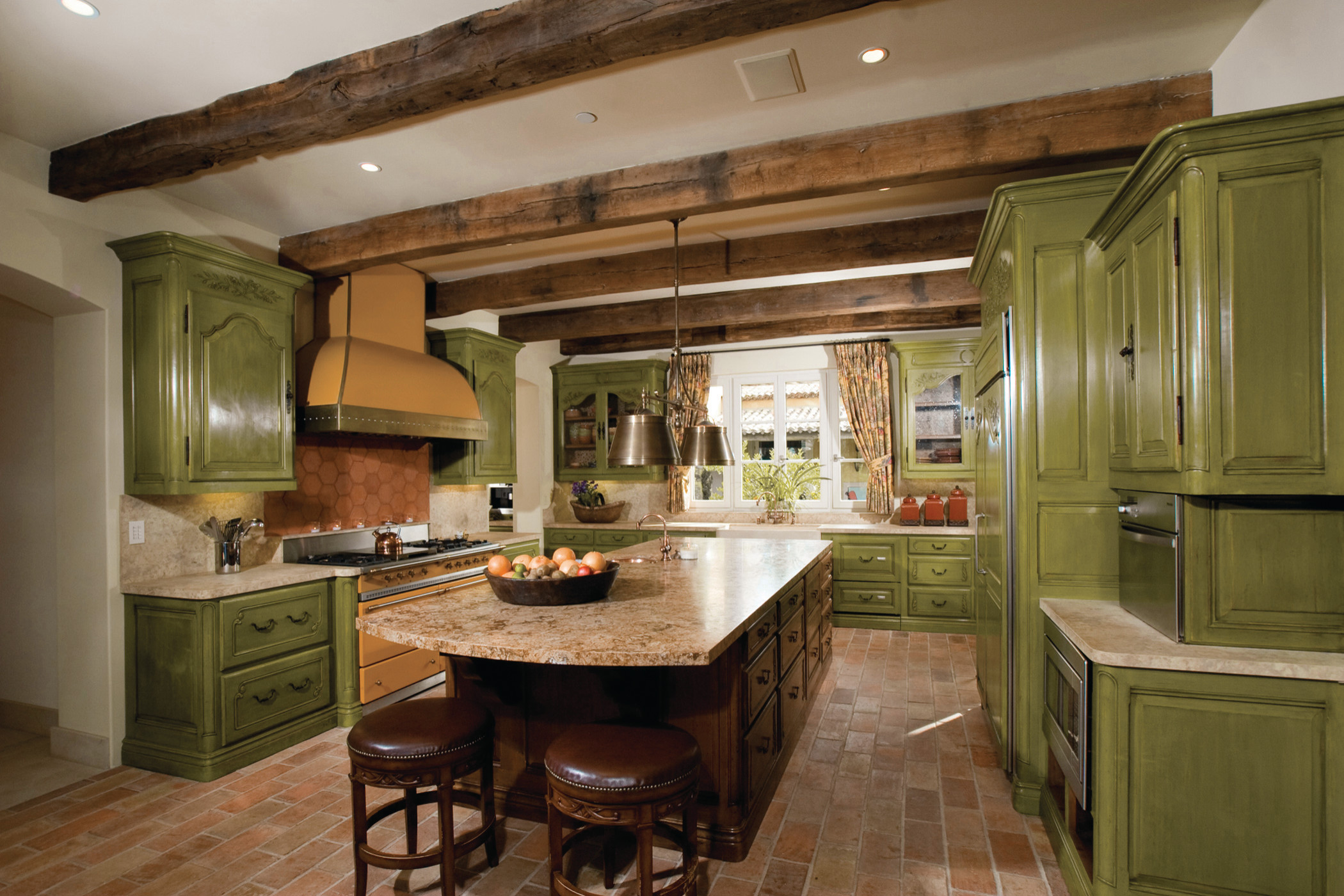 Sage green kitchen in a renovated Victorian home, Southport