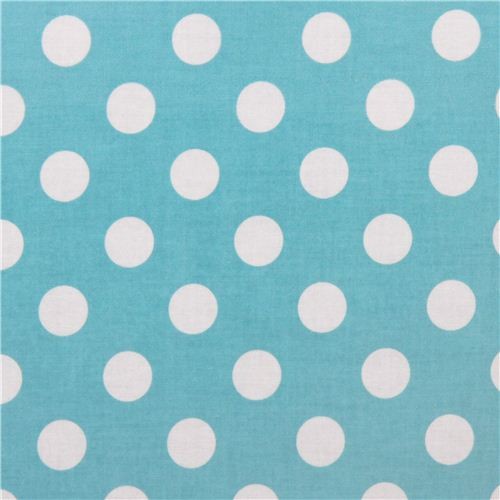 aqua blue polka dot laminate fabric Riley Blake Medium Dots