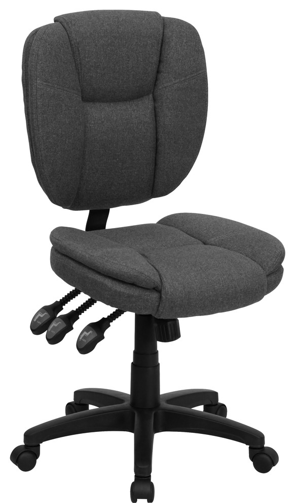 MFO Mid-Back Gray Fabric Multi-Functional Ergonomic Task Chair