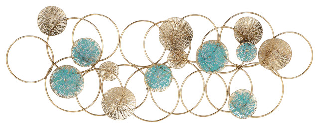 Rose Gold Contemporary Ornamental Metal Wall Decor, 16 x 48 ...