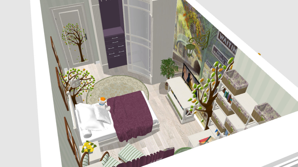 Переделка детской комнаты 16м2 для первоклассницы