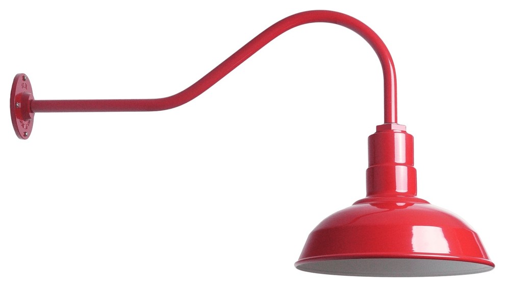 Modern Farmhouse Barn Light, The Westchester, Red, 23" Gooseneck