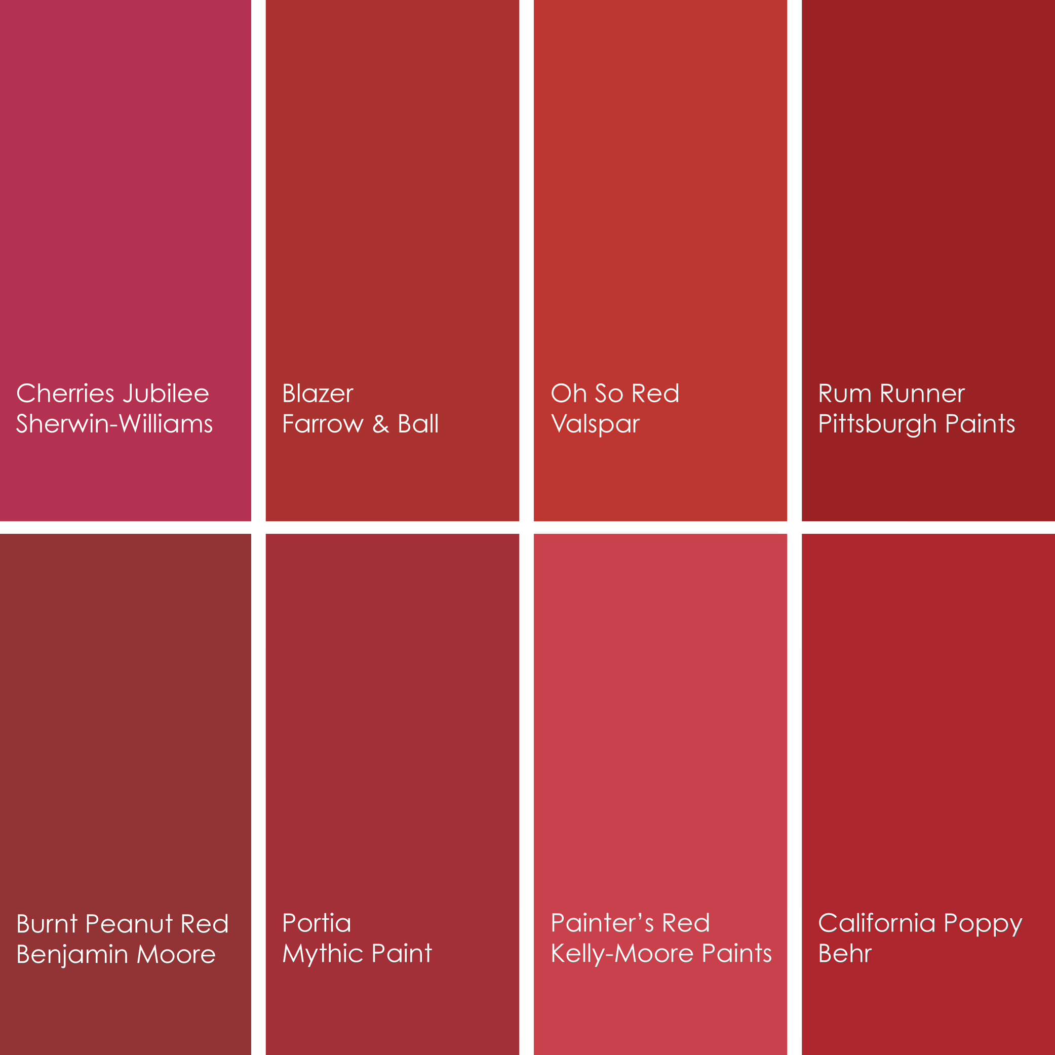 Red paint samples discount