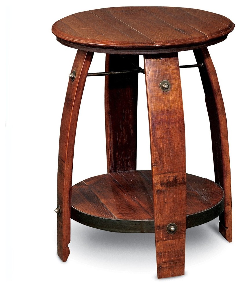 Barrel Side Table With Shelf Transitional Side Tables And End Tables by Kuni Home
