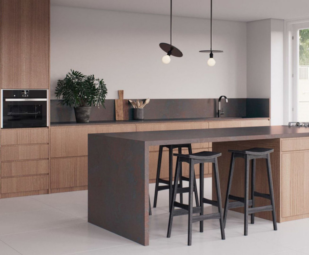 Quartz waterfall countertop support with only on one side