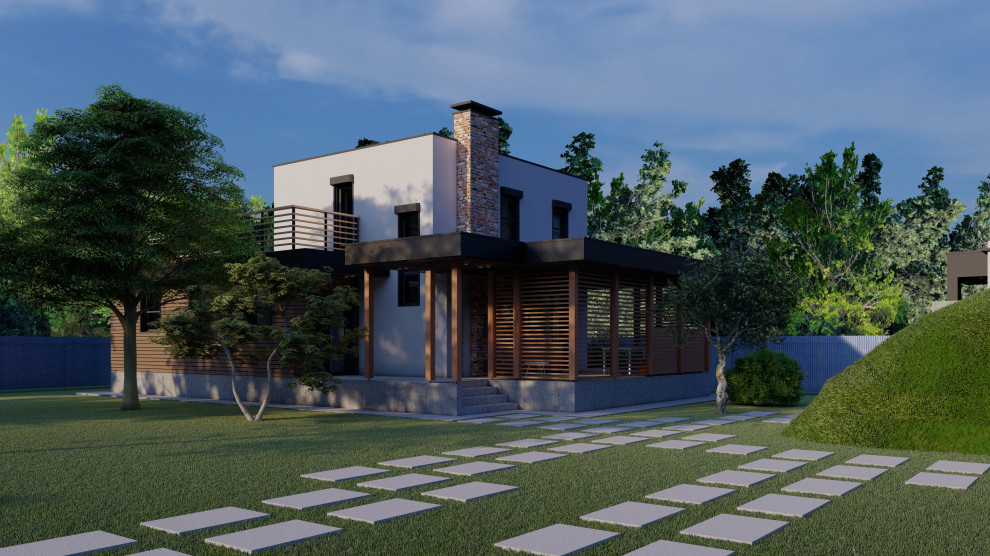 Вид на входную группу бани.