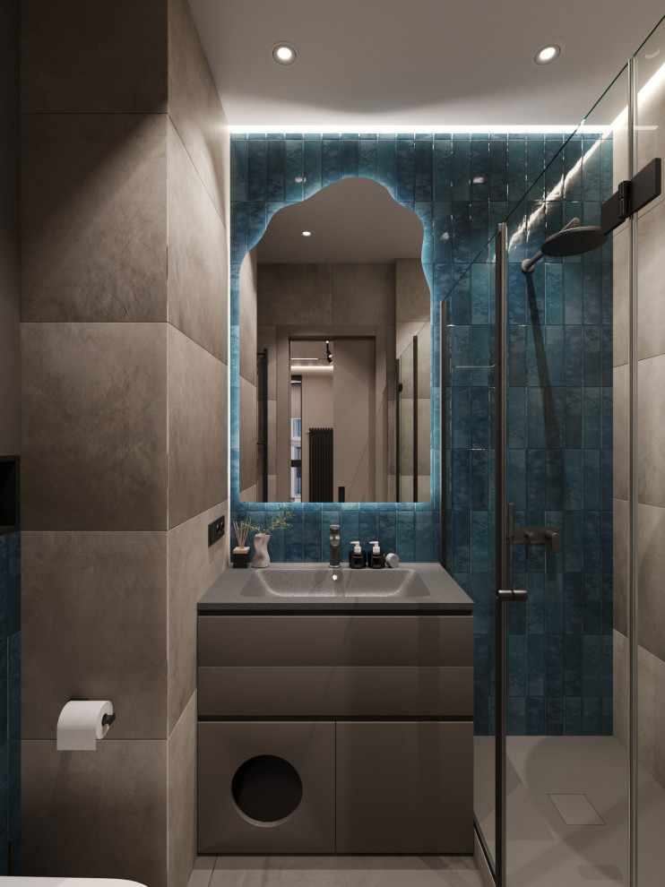 Дизайн-проект квартиры в темно серых тонах