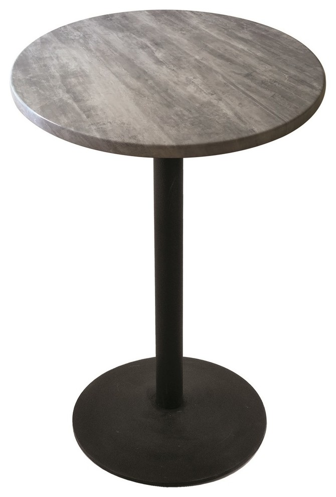 Od214, 36 Black Wrinkle Indoor/Outdoor Table With Graystone Top