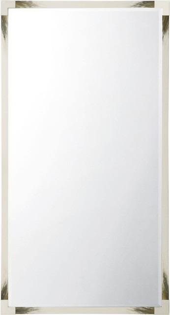 Theodore Alexander Cutting Edge Longhorn White Floor Mirror Longhorn White Floor Mirror