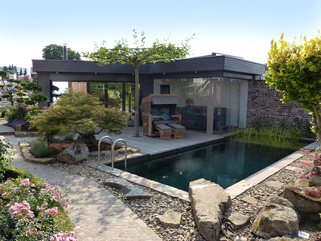 Schwimmteich contemporaneo-piscina