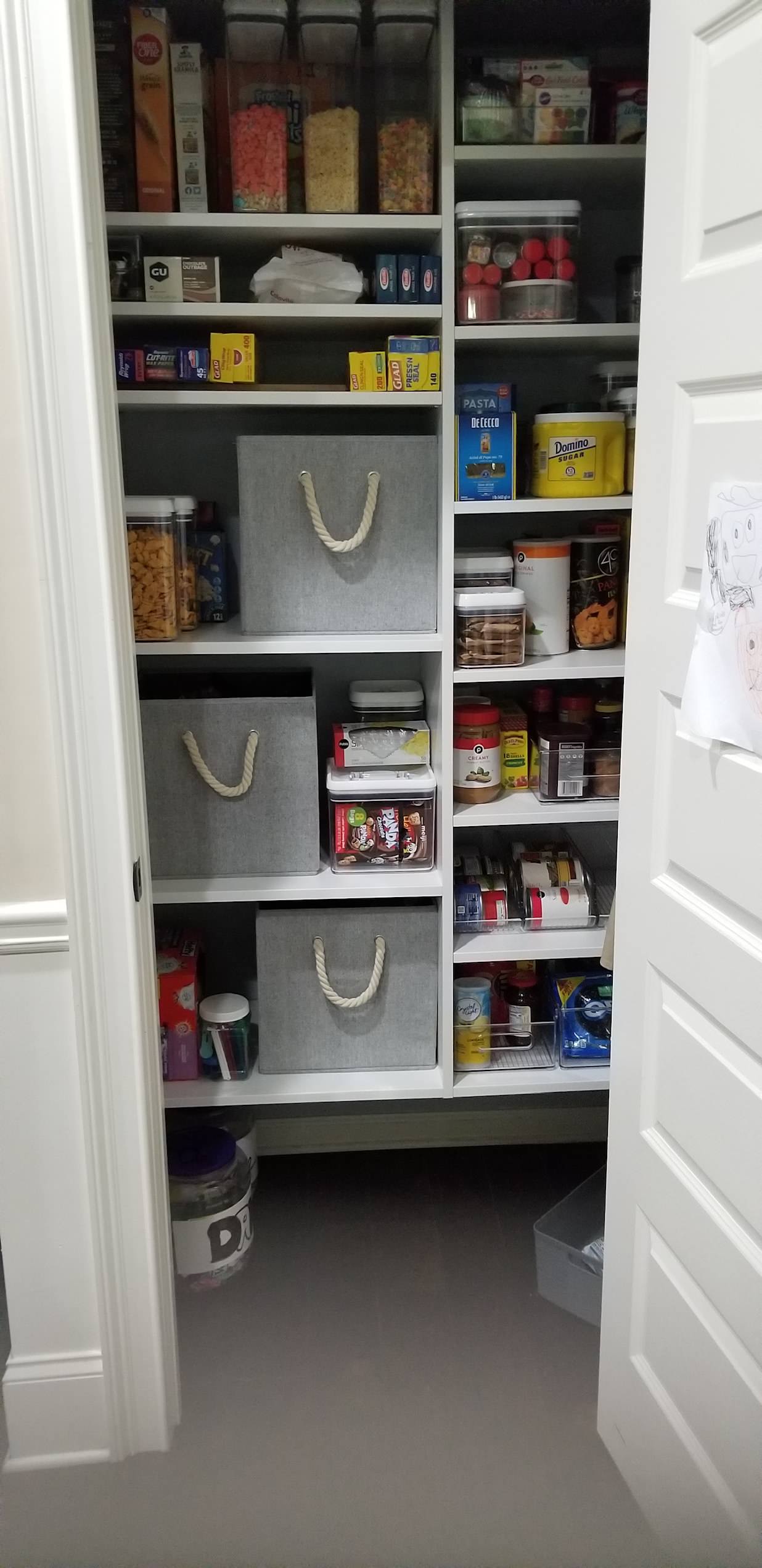 Wall-Hung Reach-In Pantry with Adjustable Shelving