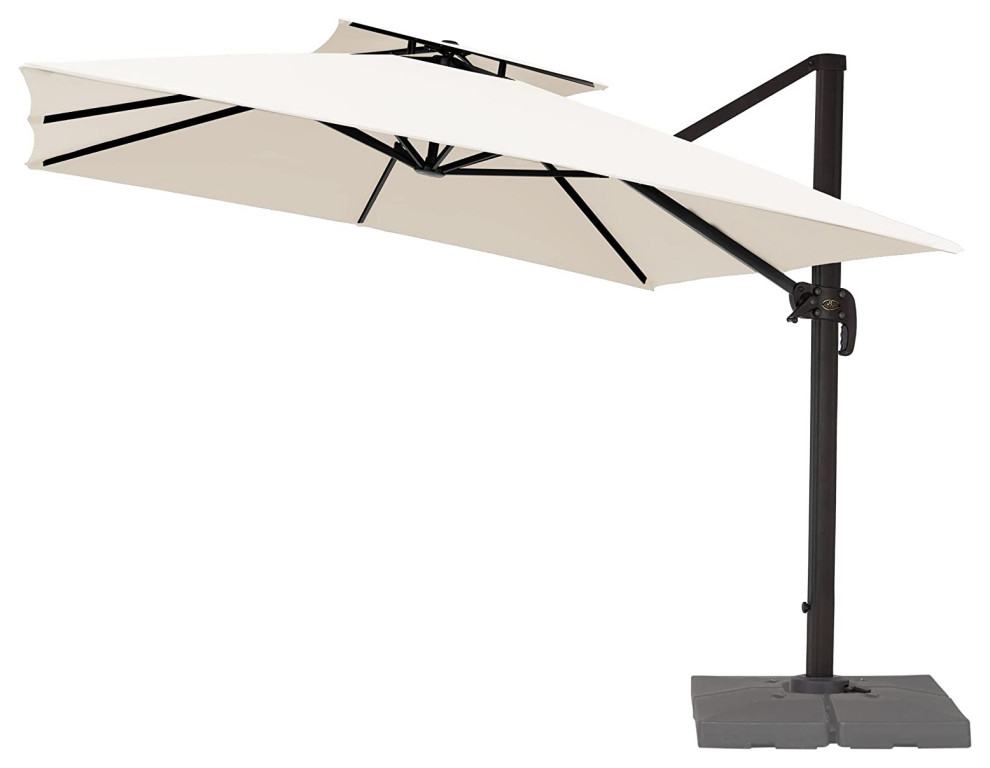 JEAREY Square Cantilever Patio Umbrella Double Top Outdoor Offset
