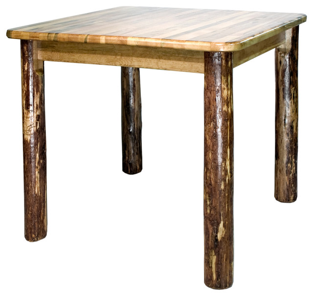 Glacier Country Counter Height Square 4 Post Dining Table Rustic Tables By Montana Woodworks Square 4 Post Dining Table