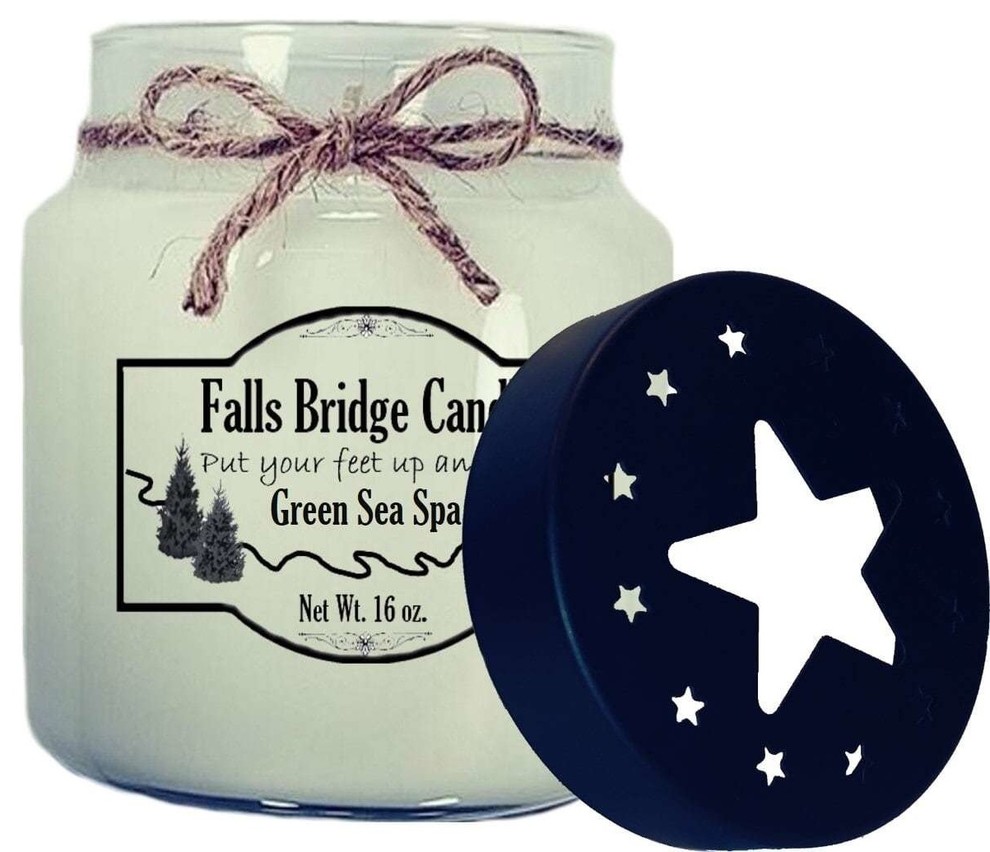 Green Sea Spa Scented Jar Candle, 16 oz, Star Lid