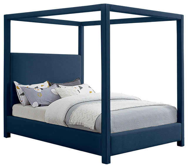 Emerson Linen Fabric Bed, Queen Contemporary Canopy Beds by Meridian Furniture Houzz
