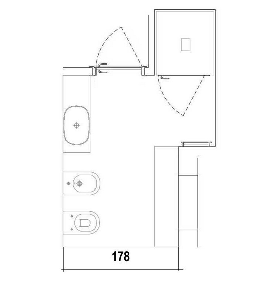 Cabina doccia con apertura frontale per una nicchia 1 m x 1 m (circa)