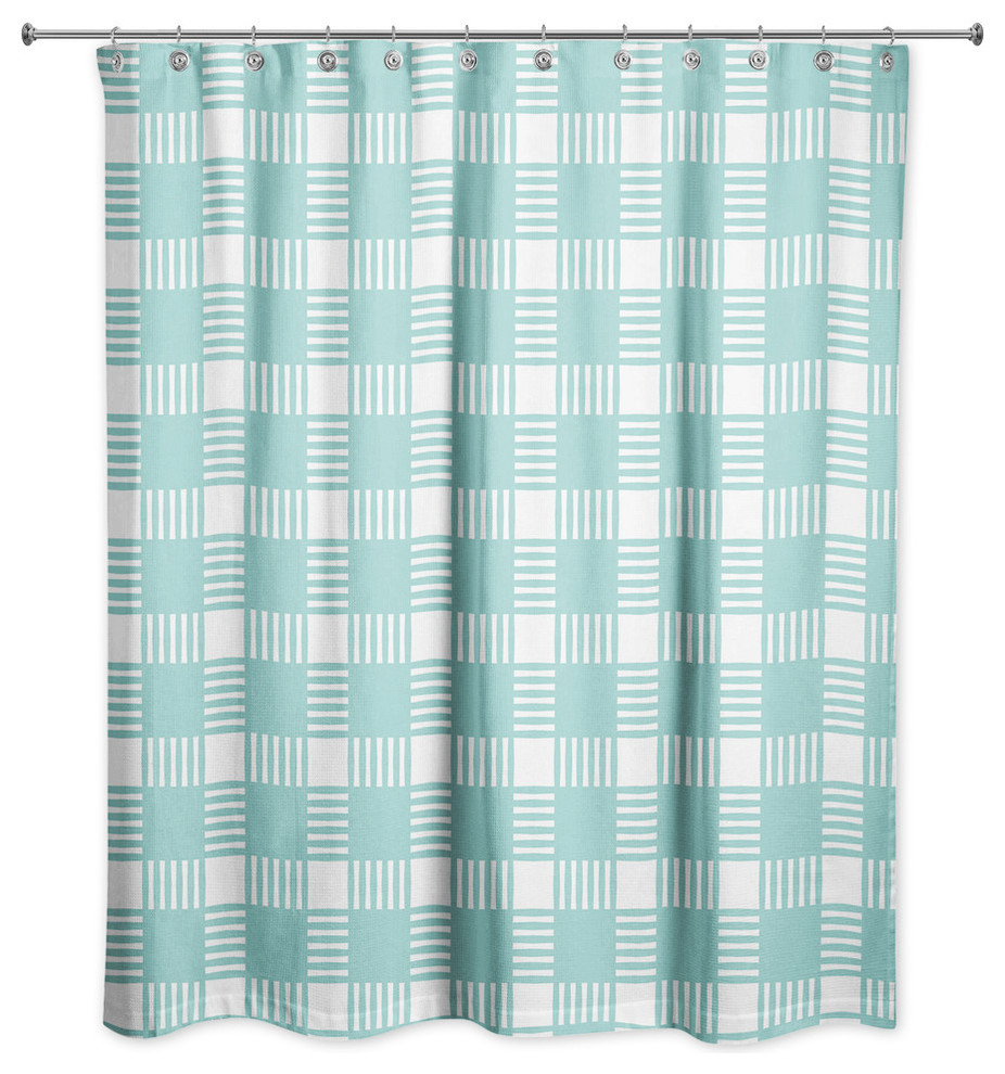 Blue Plaid Shower Curtain Farmhouse Shower Curtains by Designs
