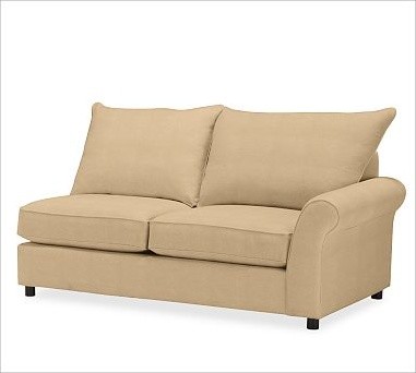 PB Comfort Roll Arm Upholstered SectionalRight Arm Loveseat Knife-EdgeUpholstere