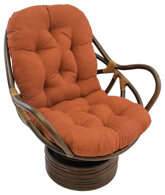 48"x24" Solid Micro Suede Swivel Rocker Cushion Contemporary Seat