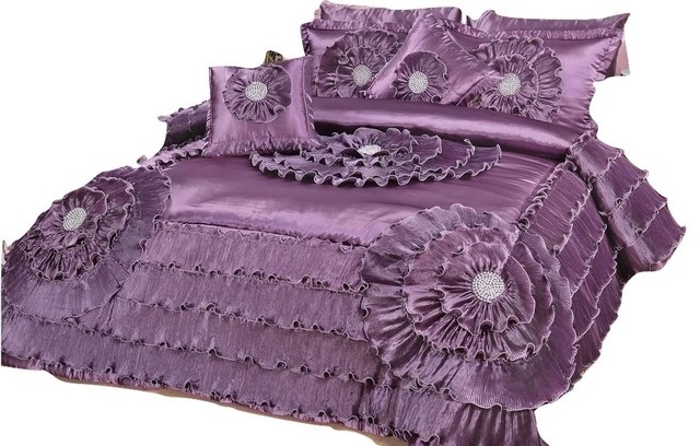 Victoria 5 Piece Satin Comforter Set Traditional Comforters And Victoria 5 Piece Satin Comforter Set Cal King