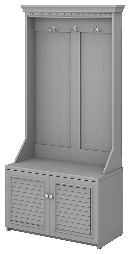 Farmhouse Hall Tree, Lower With Slatted Doors and 3 Double