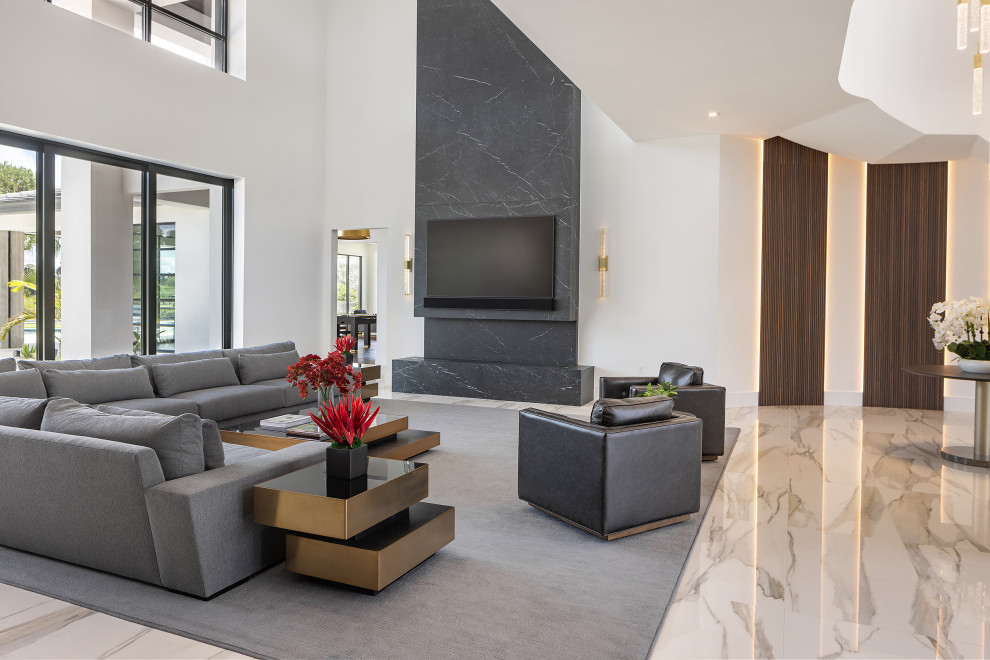 Modern Estate Home - Contemporary - Living Room - Tampa - by Ackerbloom ...
