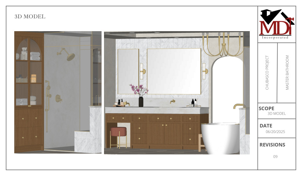 A Marble-Clad Spa Bath with Pinky’s Arched Steel Door