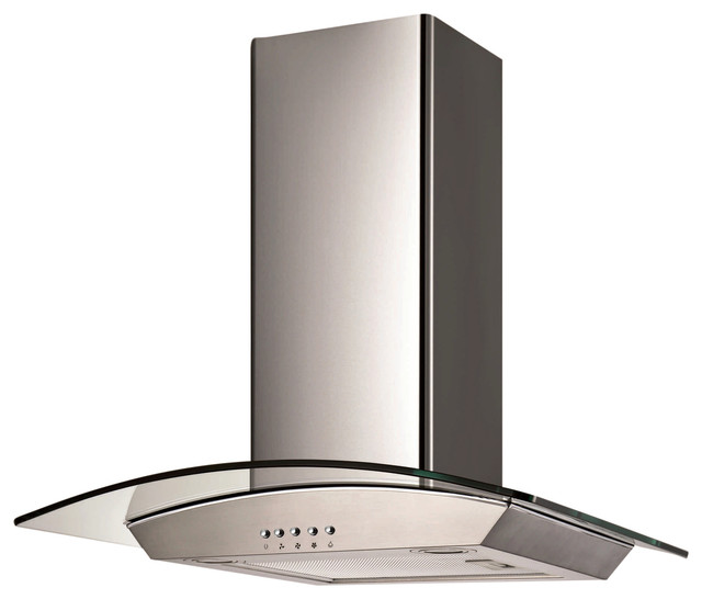 Glass Canopy WallMounted Range Hood, 30" Contemporary Range Hoods