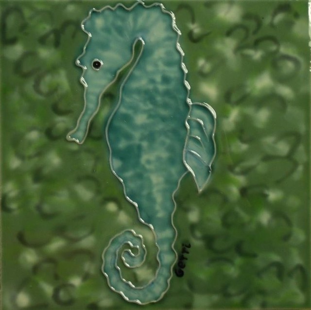 Tropical Reef Ocean Seahorse 6 X6 Ceramic Tile Beach Style Tile Murals By Mary B Decorative Art
