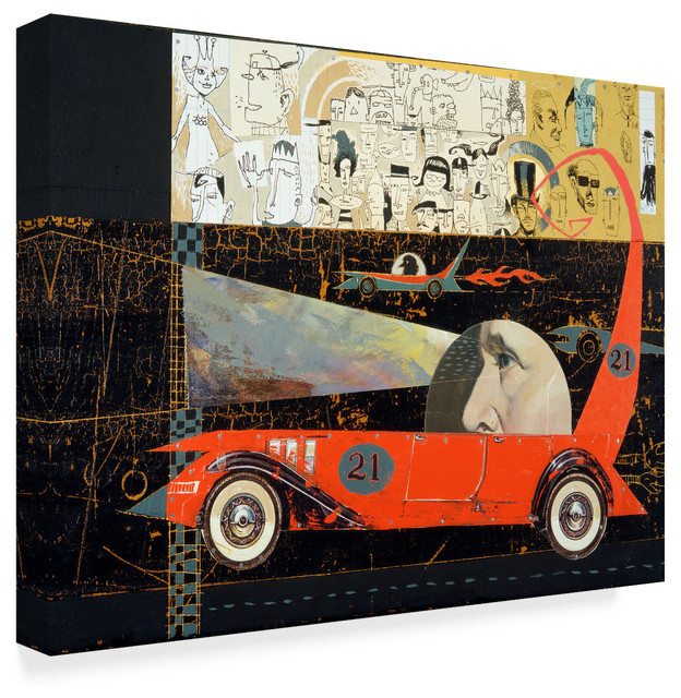 Anthony Freda 'Red Car 21' Canvas Art, 35"x47" - Eclectic - Prints And ...