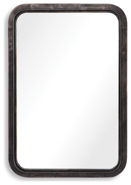 33" Industrial Bronze Metal Mirror
