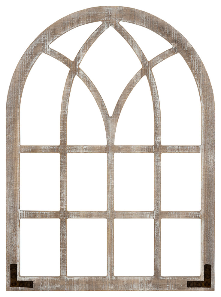 Stratton Home Decor Window Arch Wall Decor in White Wash Farmhouse