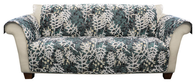 Camouflage Leaves Fullp Green Single Sofa Contemporary