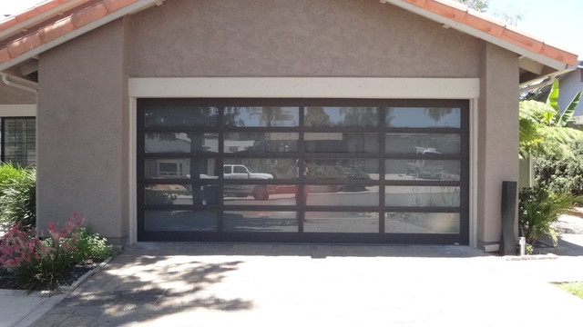 Glass Garage Door Modern Shed San Diego