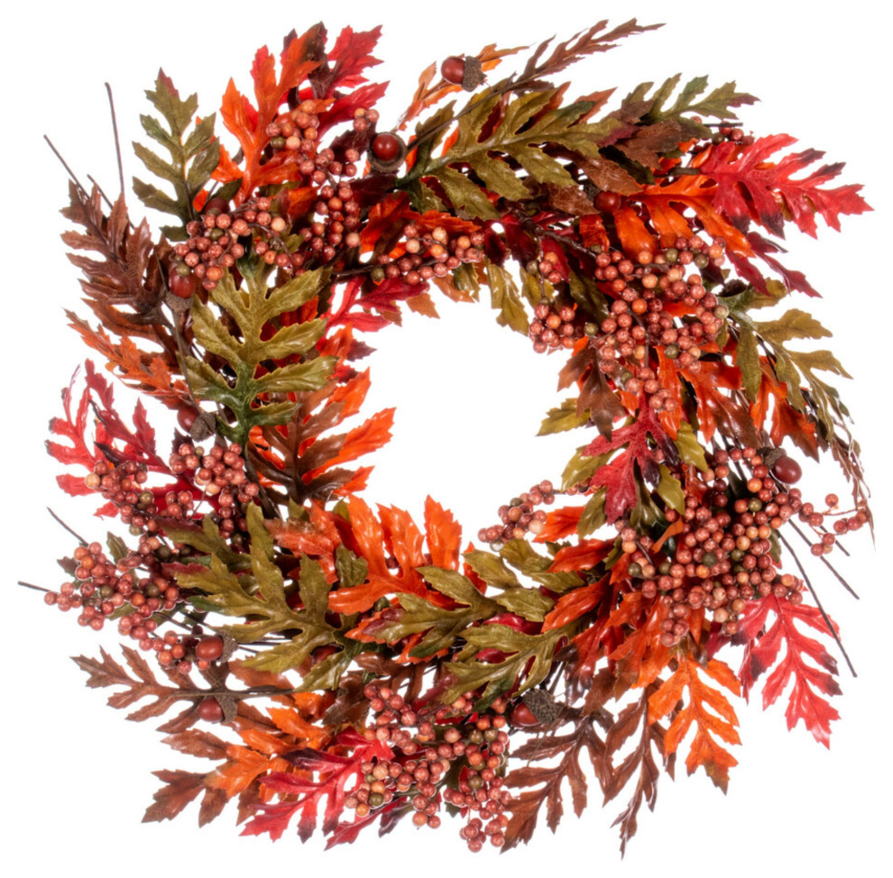 22" Oak Leaves/Acorn/Berry Wreath