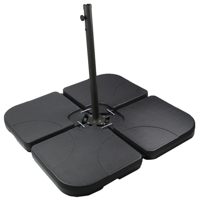 Patio Premier Blow Mold Offset Umbrella Base, Black Traditional