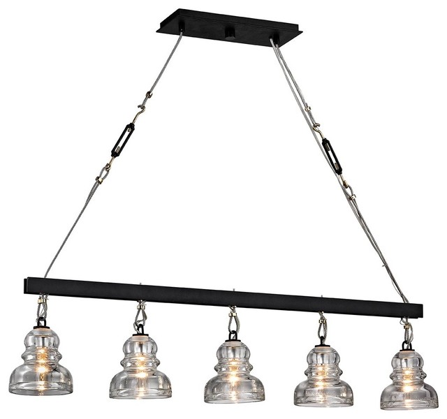 Troy Lighting Menlo Park 5 Light Island Deep Bronze Industrial Troy Lighting Menlo Park 5 Light Island Deep Bronze