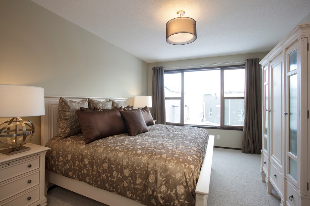 This is an example of a modern bedroom in Calgary.
