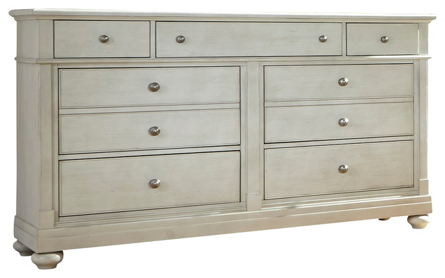 7 Drawer Dresser And Rope Mirror Solid Wood Construction Dove Gray 7 Drawer Dresser And Rope Mirror Solid Wood Construction Dove Gray