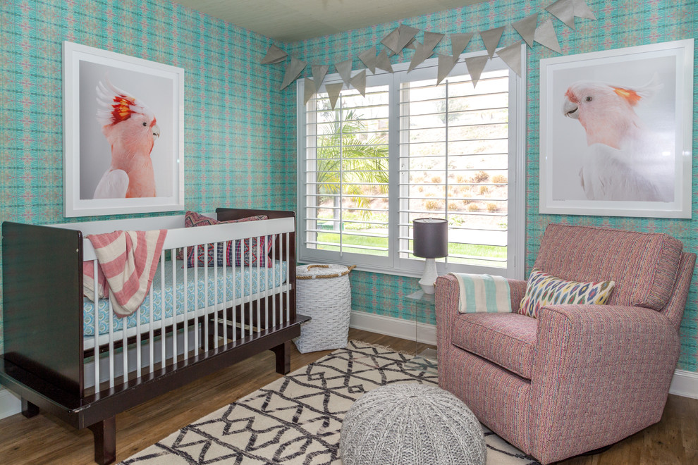 Inspiration for an eclectic nursery in Orange County.