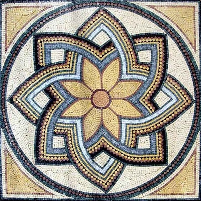Roman Art Flower Mosaic Octavia Traditional Mosaic Tile by