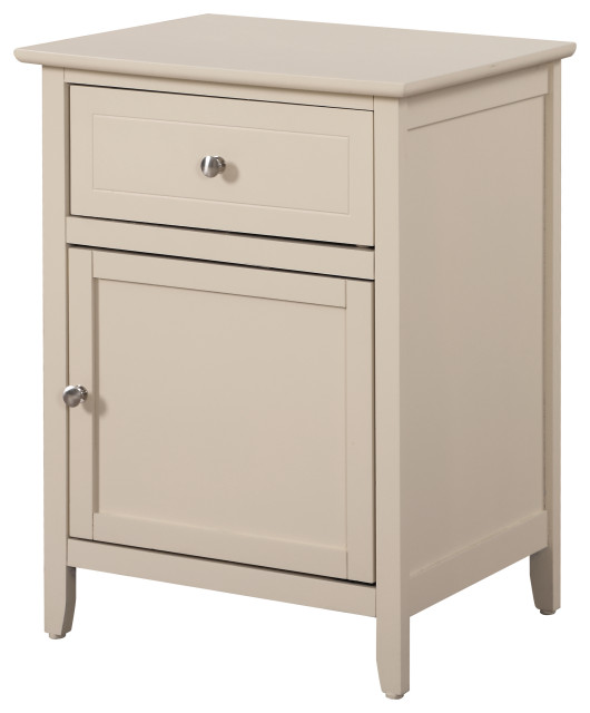 Izzy 1-Drawer, 1-Door Nightstand, Cherry - Transitional - Nightstands And Bedside  Tables - by Glory Furniture | Houzz