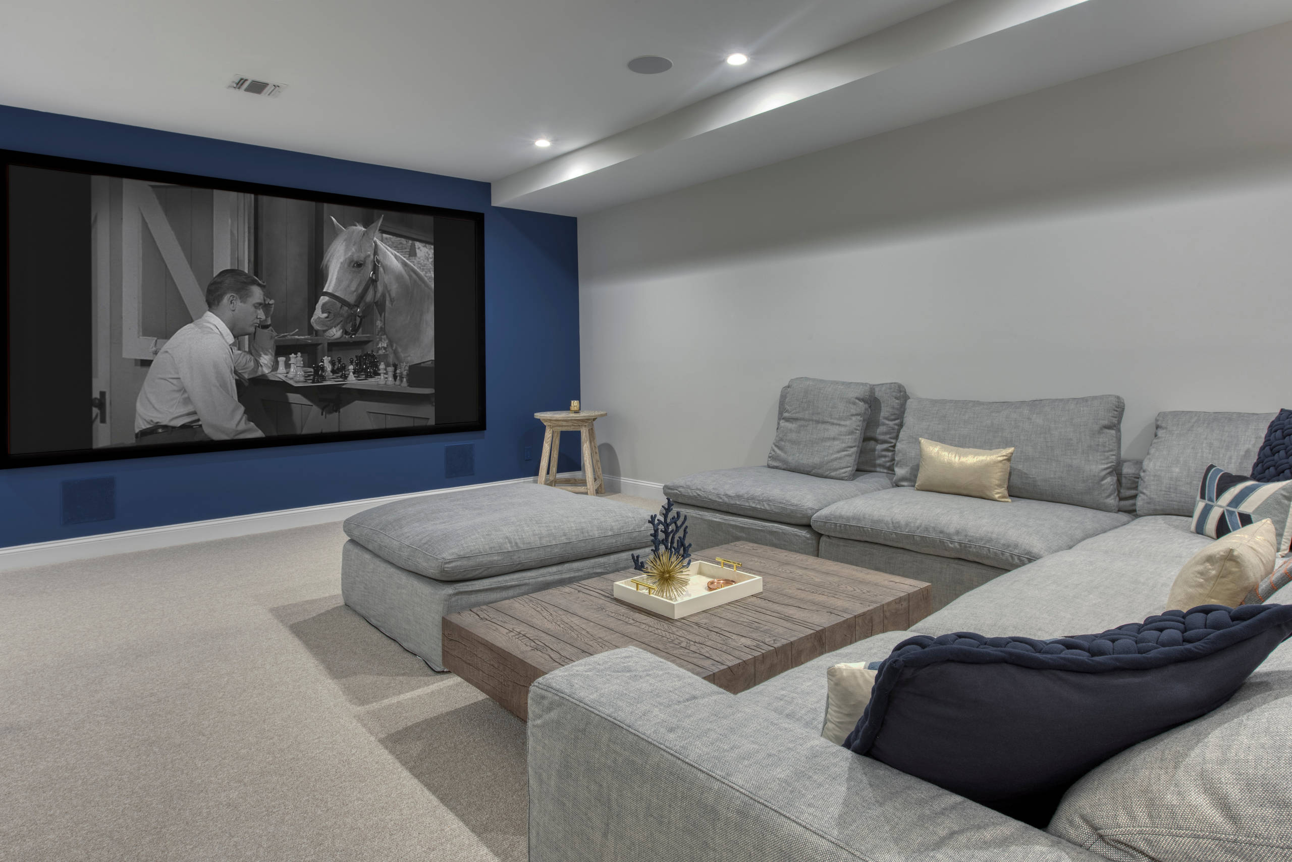 East Hampton House- finished basement family room