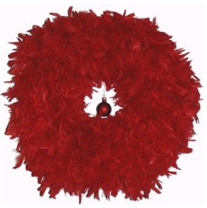 Angelic Dreamz Own Red Feather Holiday Wreath