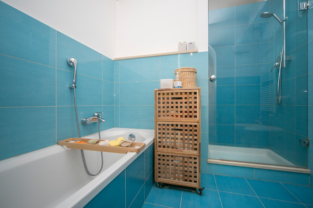 Blu contemporary-badrum