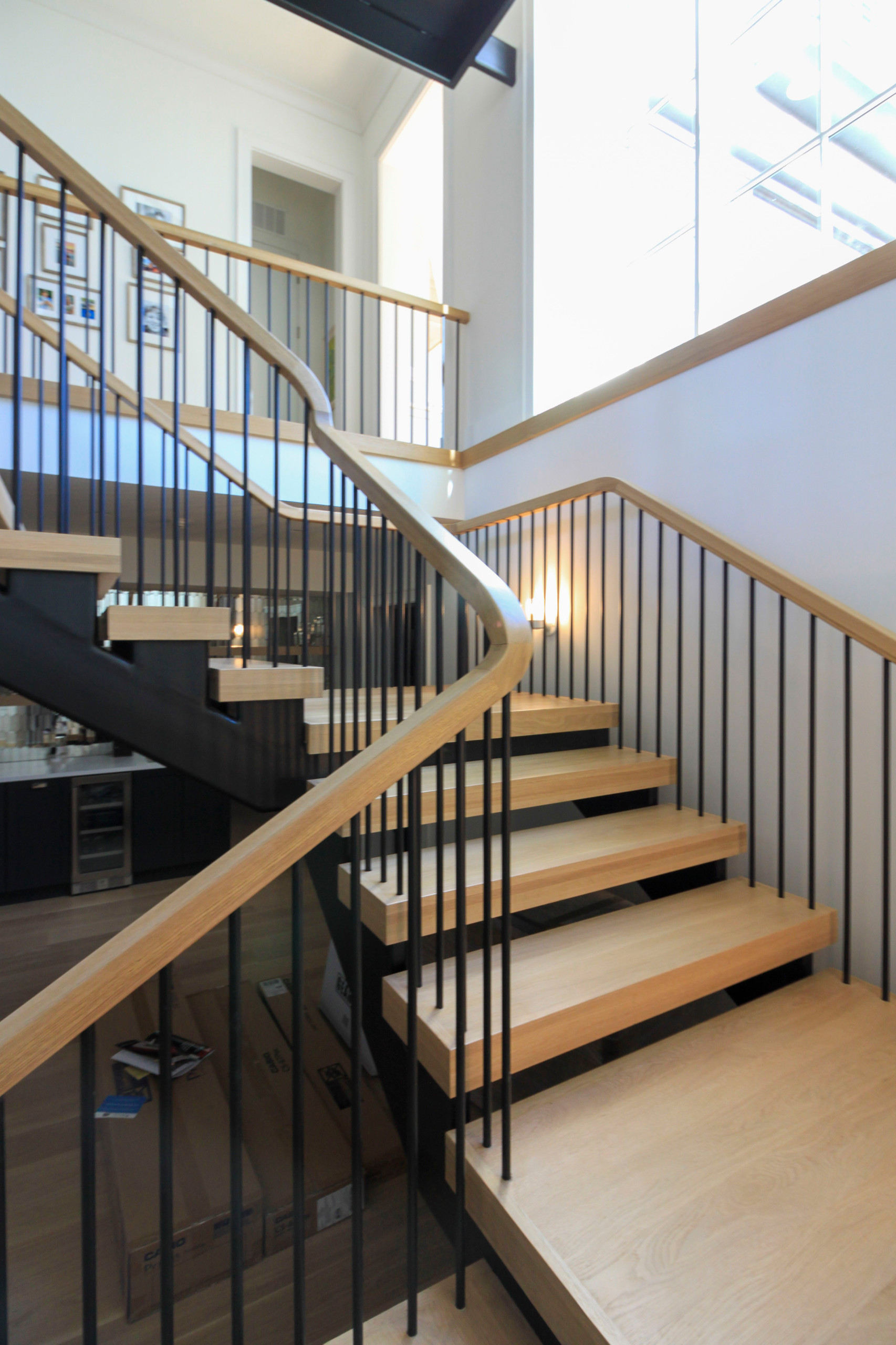 96_Dramatic cantilevered no-riser staircase, Bethesda, MD 20814