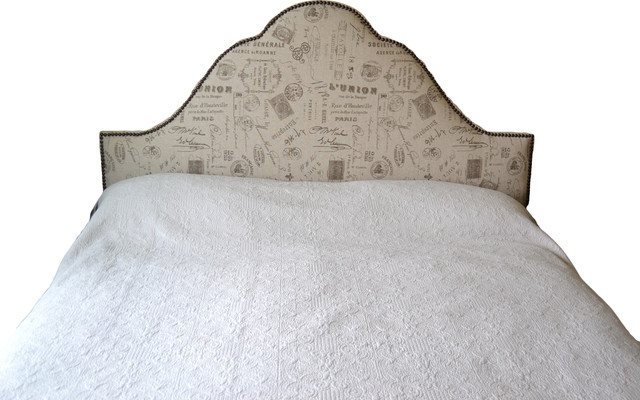 French Script Headboard With Nail Accents Headboards By Blue Chair
