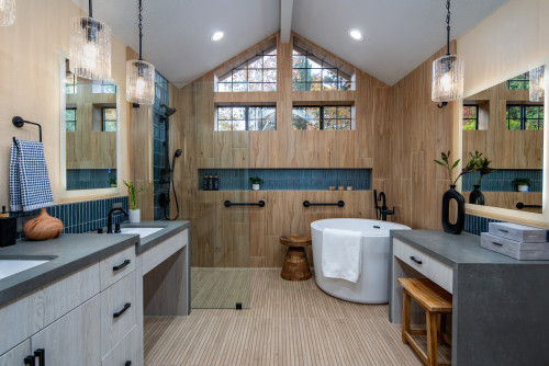 Accessible D-shaped handles for bathroom cabinets for seniors