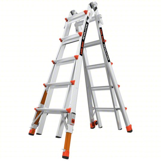 Little Giant Ladders, Velocity with Ratchet Levelers, M22, 22 Ft, Multi-Position Ladder, Aluminum, Type 1A, 300 lbs Weight Rating,