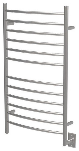 Radiant Large Hardwired Towel Warmer, Polished, Curved Bars